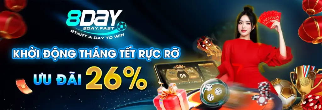 Khởi động tháng TẾT rực rỡ tại 8DAY với ưu đãi tới 26%
