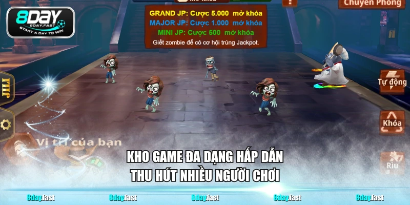 Kho game đa dạng hấp dẫn thu hút nhiều người chơi